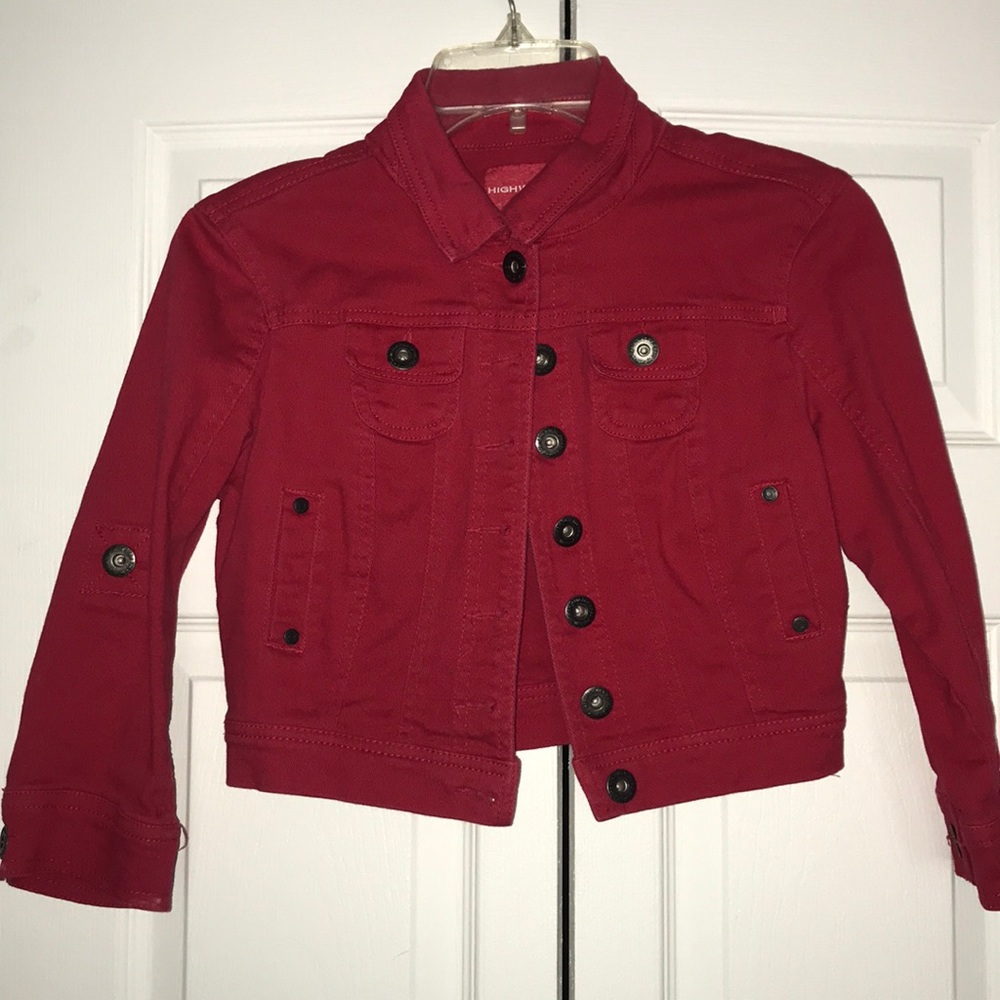 Red jean jacket